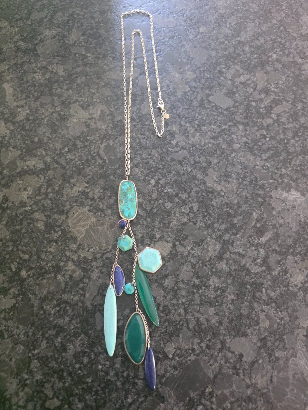 Silpada Designs Dangle Necklace with Turquoise, Blue Lapis and Green N2858